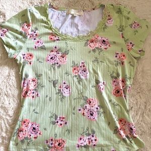 Green Floral top